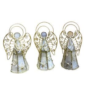 Three Capis Shell Golden Angel 3D Dble Halo Milky Translucent Soldered Brass